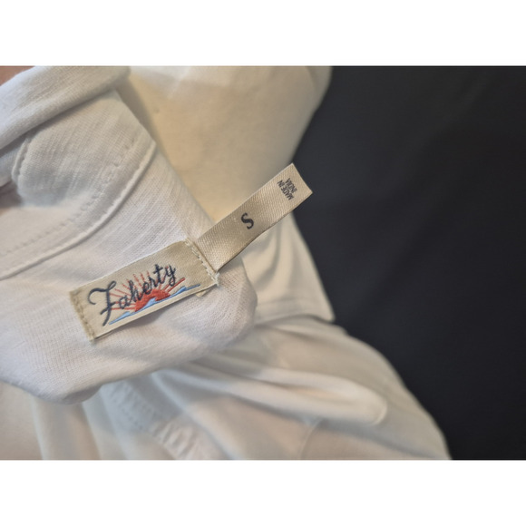 Faherty Sun Washed Knit White Organic Cotton Classic Button Down Shirt Small - Picture 7 of 7